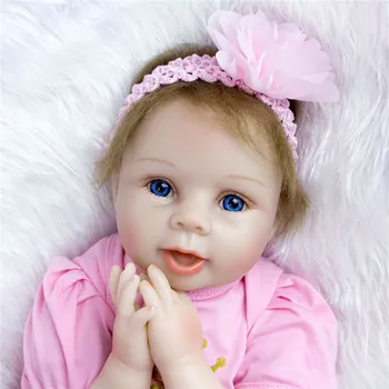 Bebes reborn dukke 55 cm Baby pige Dukker blød Silikone Boneca Genfødt Brinquedos children ' s day gaver, legetøj bed tid plamate