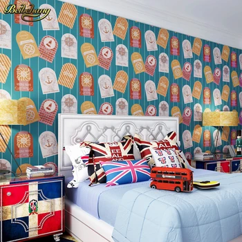 Beibehang papel de parede middelhavsstil tapet shop for mode Britisk stil stue sofa baggrund soveværelse 14348