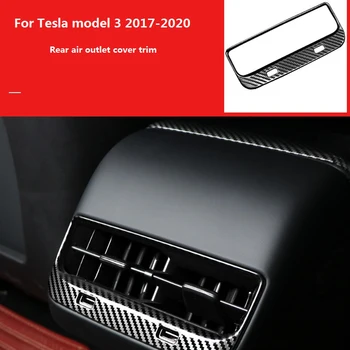 Bil bagsædet AC luftskrue Ramme for Tesla Model 3 2017-2020 Bageste Air Outlet Dække Trim Indretning Mærkat Tilbehør