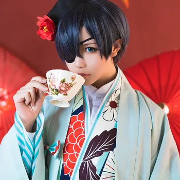 Black Butler Ciel Phantomhive Te Hus Cosplay Kostume Japansk Kimono Passer Udstyr Halloween Kostumer 7644