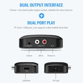 Bluetooth-5.0 Audio Receiver Transmitter RCA AUX 3,5 MM Jackstik USB-Musik Stereo Trådløse Adaptere Dongle Til Bilen, TV på PC Højttaler