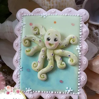 Blæksprutte blæksprutte silikone formen dekoration af chokolade skimmel kage forme, plast skimmel, sukker skimmel, køkkenredskaber 15928