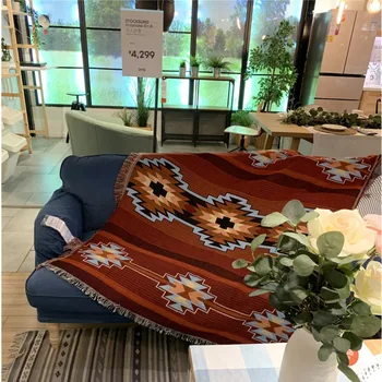 Bohemian Tæppe Til Senge Varm Sofa, Tæppe Dekorative Smide Tæppe Tørklæde National Stil Navajo Indian Carpet Tæppe Dækning 3163