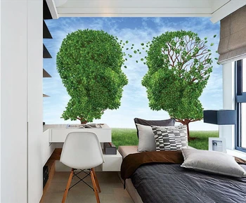 Brugerdefinerede 3d Stereoskopisk Tapet Kreative Træer Murales De Skrabet Minimalistisk 3d vægdekorationer Tykkere TV Baggrundsbillede