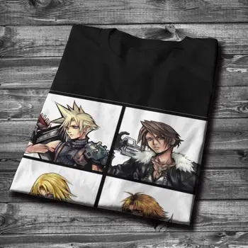 Brugerdefineret Final Fantasy Tegn Design Cloud Squall t-Shirt Unisex Sommer Cool Mand Økologisk Bomuld T-shirt i Klassisk Rund Hals