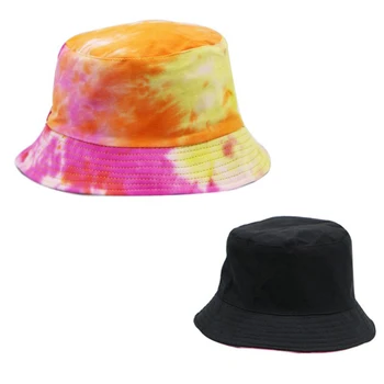 Bucket Hat Forår Og Efterår Størrelse Tie-Farvet Bomuld Rendering Farverige Berømte Caps 30507