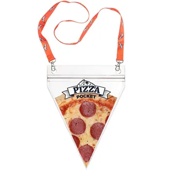 Bærbare Pizza Gennemsigtig Pose Hals Hænger Poser Genanvendelige Bærbare Zip-lock Pizza Oplagring Poser til Opbevaring af Mad 3374