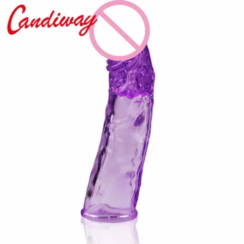 Candiway genanvendelige penis udvide kondomer vibrator sleeve varig pik ring udvidelse sex legetøj til mænd Elsker spil 16283