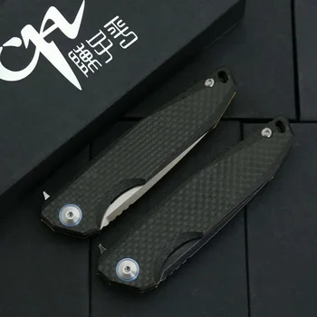CH3004 oprindelige folde kniv AUS-8 blade keramiske kuglelejer titanium legering kulstof fiber håndtag udendørs camping lomme knive 26787