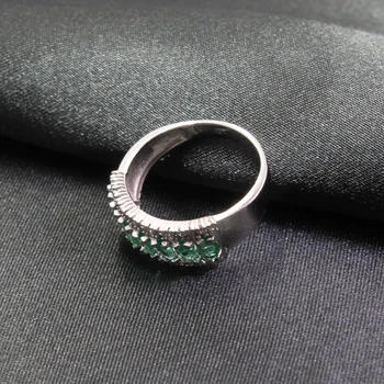 CoLife Smykker naturlige smaragd ring 7 stykker 2.5*5mm real emerald sølv ring klassiske 925 sølv smaragd smykker til fest 8434