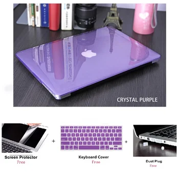 Crystal Laptop Case+Keyboard Cover+Tv Film+Støv Pulgs For Apple Macbook Air Pro Retina Touch Bar 11 11.6 12 13 15 15,4 inchs