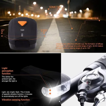 Cykel Smart LED-Lys Foran USB-Genopladelige Mountainbike Styret Lommelygte 300 Lumen Høj Lysstyrke Cykling Lys 14688