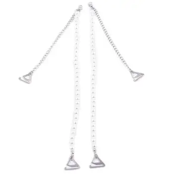 Damer Kvinder Dekorative Bh-Stropper 6mm/8mm Imiteret Perle Perlebesat Skulder Kæde Aftagelig Erstatning for Brudekjole Q6PB