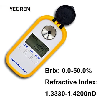 Digital Refraktometer 0-50% Brix Meter Frugt, Juice, Sukker Koncentration Detektor Elektroniske Refraktometer 6472