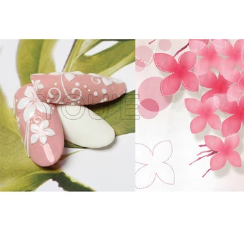 DIY White Flower Nail Stickers Dekoration Manicure Folie 3D Nail Art Dekorationer Klistermærker Design Selvklæbende Blonder Nail Decals Slider 861