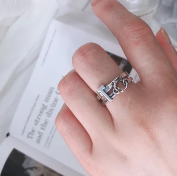 Dobbelt-ring kæde ring kvindelige brugerdefinerede daglige wild justerbar index finger ring, fest, gave, mode enkelt produkt 24100