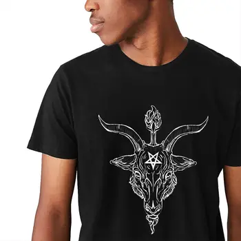 Dreng Baphomet T-Shirt Sataniske Pentagram God Bomuld Harajuku Klassisk Rund Hals Hip Hop Korte Ærmer 4048