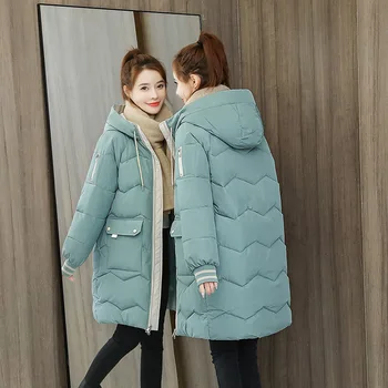 Efterår og Vinter 2020 Ned Bomuld Polstret Tøj til Kvinder Midten Lang Stil koreanske Løs Lige Rør-Type, Lille Frisk Bomuld Pels 6095