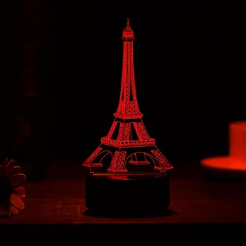 Eiffel Tower 3D LED Nat Lys Kreative Ambient Light bordlampe Hjem Belysning Bulbing farveskift Luminaria Børn Gaver Ny 3094