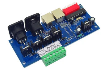 Engros-1 stk 4 kanaler x 4A med RJ45 interface RGBW LED Controller DMX512 Dekoder DC12V-24V for LED Strip Light