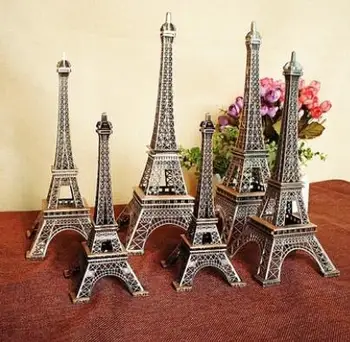 Engros factory outlet 5PC metal håndværk red kobber Eiffels Tårn souvenir til dig legering Paris Tower center dekorationer verden
