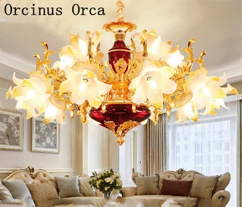 Europæiske luksus farve krystal lysekrone, opholdsstue, spisestue, soveværelse, fransk kreative LED legering keramiske Lysekrone 14198