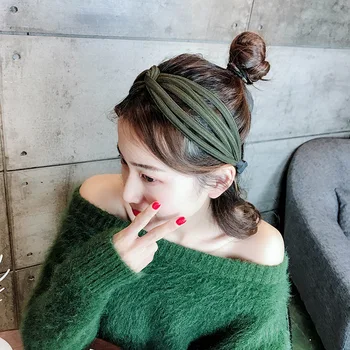Farverige Bred Knude Pandebånd For Kvinder Korea Hår Tilbehør Hår Buer Blomst Krone Fahion Hairbands Hoved Wrap Hår Band