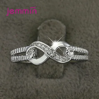 Fashion 925 Sterling Sølv Infinity Forever Love Finger Ring for Kvinder Bryllup Engagement Smykker 2021 nytår Gave 6758