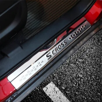 For Suzuki s-cross SX4 2018 2017 2016 rustfrit stål dør karmen Scuff Plate Velkommen Pedal Bil Styling Tilbehør 4 STK 1998