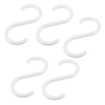 Fremme! 5 Stk. Hvide Plastik S Form Krog til Hjemme-Tøj Kurve 13759