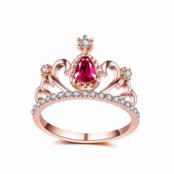 FYM mode 3 farver Krone ring Cubic Zircon Ringe Engagement bryllup Band ring for kvinder, Brude Smykker størrelse 7-9 8522