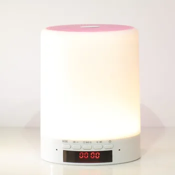 Genopladelige Bluetooth Højttaler Night Light Touch Skifte Farverig LED-Soveværelse Bedside Bord Lampe TF Kort BT Belysning