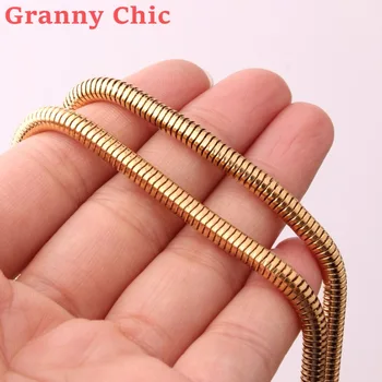 Granny Chic Hotsale 4,2 mm Mode Nye Dame Herre 316L Rustfrit Stål Slange Kæde Sølv, Guld Sort Farve Halskæde 11809