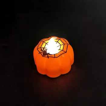 Halloween Prop Lys, Dekoration Lysende LED Candle Light Lille Nat Lys, Græskar Spider Form Lys 1543