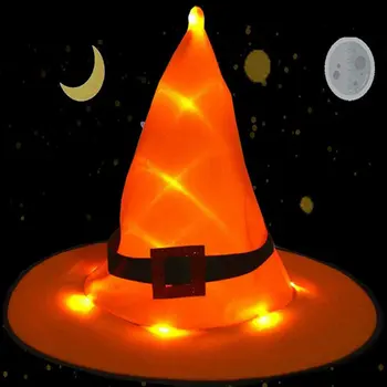 Heksen Hat Halloween Glødende Heks Hat Børn, Voksne Part Prom Dress Up Wizard Hat Halloween Dekorationer 6956