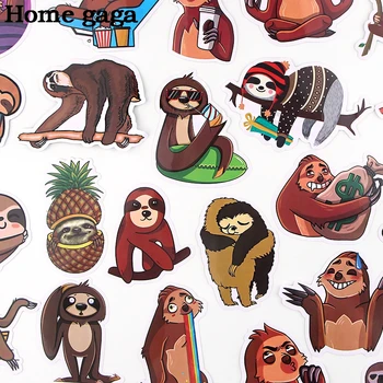 Homegaga 36pcs søde dyr Sloth klistermærker anime tegnefilm sjove vandtæt klistermærker, legetøj til børn diy scrapbog bærbar D3132 18503