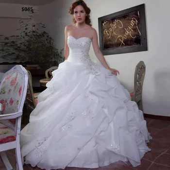 Hot Sell Hvide Bold Kjoler Arabiske Brude 2018 Flæser, Blonder Brudekjole Beaded Vestido de Noiva Plus kjoler til brudens mor 1525