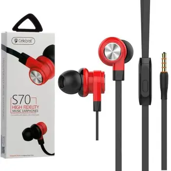 Hovedtelefoner fejre S70 3,5 mm, Rød