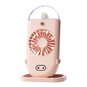 Håndholdt Sprøjte Loftvifte, Bærbare Genopladelige USB-Luftfugter, Lille Ventilator,Pink 7340