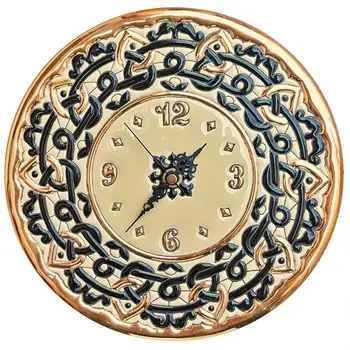 Høj 24 cm/9,45 inch spansk keramik ur emaljeret diameter gjort til 24 quilates-arte-hjem og dekoration 2051
