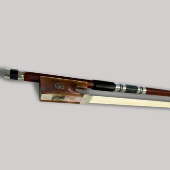 Høj Kvalitet 4/4 Brazilwood violinbue Udsøgte Hvide hestehår Violin Bow Ebony Håndværk Ox Horn Frog w/ Farvet Shell Bue 1847