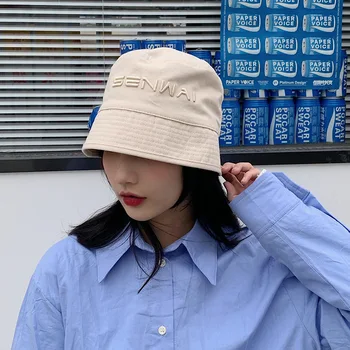 Ins Chao fisherman ' s hat kvindelige Chao mærke show ansigt lille Japansk sommeren tynd hat brev broderi spand bassin hat 9483