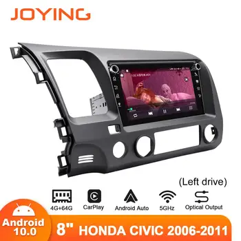 Joying Android10 Bil Radio For Honda Civic 2006-2011 Venstre Drevet GPS DSP Carplay SPDIF Subwoofer 5GWIFI Optisk Udgang Subwoofer 13118