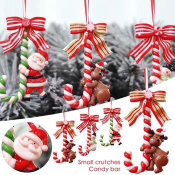 Jul 2021 Santa Claus, Sne Mand, Candy Cane Ornament Tree Dekoration Ornament Juledekoration Hовогодние Yкрашения 2021 7826