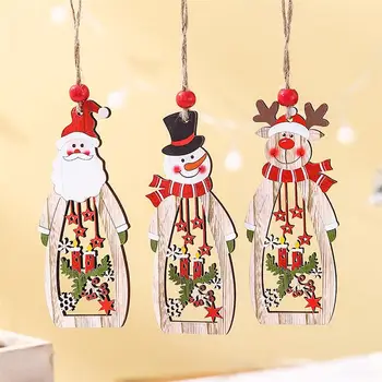 Jul Hængende Ornamenter Hule Snemand Rensdyr Santa Indretning Af Træ Xmas Tree Vedhæng Part Nye År Julepynt 16369