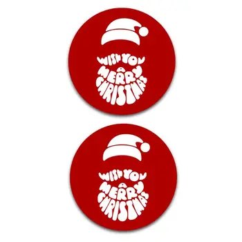 Jul musemåtte, runde, non-slip gummi musemåtte, rød og hvid 6498