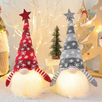 Juledekoration Glødende Bløde Dukke Ornamenter Børn Gaver Ansigtsløse Rudolph Dukke Jul Dekoration 6231