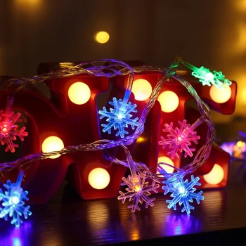 Julen LED-krans eventyr Snefnug, String Lys Christmas Tree Dekoration Ornament Jul Xmas Gave Happy New Year 2021 2061