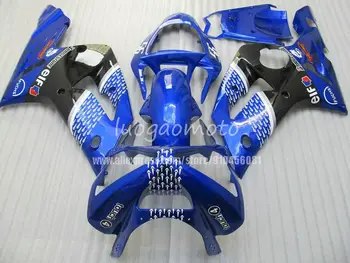 Karrosseri til Kawasaki Zx6r 03 04 Body Kits Ninja Zx-6r 2003 2004 himmel blå sort Kåbe Kits 636 Zx-6r 03 04 motorcykel 160
