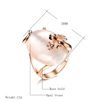 Kinel Vintage Stor Oval Opal Sten Ring For Kvinder 585 Guld Engagement Bryllup Smykker Bague Anel
